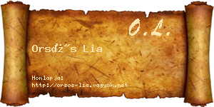 Orsós Lia névjegykártya