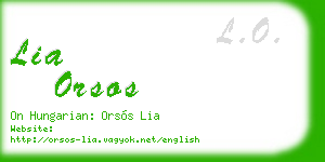 lia orsos business card
