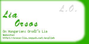 lia orsos business card